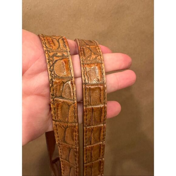 Brahmin Tuscan Collection Cognac Croc Leather Combo Asher Tote Shoulder Bag - Picture 12 of 16